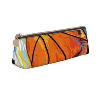 KemEng Disfrute del Bosquejo Colorido del Baloncesto Impreso, Estuche para lápices con Forma de triángulo, Estuche portátil de Cuero con Cremallera, Estuche para cosméticos
