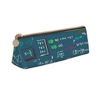 KemEng Fórmula matemática Impresa, Estuche para lápices con Forma de triángulo, Estuche portátil de Cuero con Cremallera, Estuche para cosméticos
