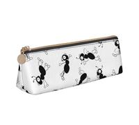 KemEng Hormigas Insectos, Estuche para lápices con Forma de triángulo, Estuche portátil de Cuero con Cremallera, Estuche para cosméticos