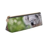 KemEng Koala en Rama, Estuche para lápices con Forma de triángulo, Estuche portátil de Cuero con Cremallera, Estuche para cosméticos