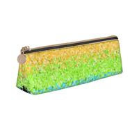 KemEng LGBT Gilter Arco Iris Gay, Estuche para lápices con Forma de triángulo, Estuche portátil de Cuero con Cremallera, Estuche para cosméticos