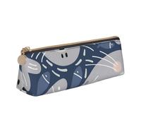 KemEng Linda Foca, Estuche para lápices con Forma de triángulo, Estuche portátil de Cuero con Cremallera, Estuche para cosméticos