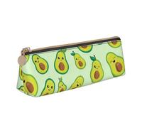 KemEng Lindo Aguacate Impreso., Estuche para lápices con Forma de triángulo, Estuche portátil de Cuero con Cremallera, Estuche para cosméticos