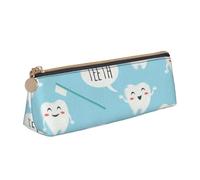 KemEng Lindo Dentista higienista Dental, Estuche para lápices con Forma de triángulo, Estuche portátil de Cuero con Cremallera, Estuche para cosméticos