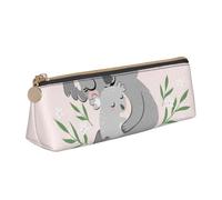 KemEng Lindo Koala mamá y bebé, Estuche para lápices con Forma de triángulo, Estuche portátil de Cuero con Cremallera, Estuche para cosméticos