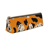 KemEng Lindo Perro dálmatas, Estuche para lápices con Forma de triángulo, Estuche portátil de Cuero con Cremallera, Estuche para cosméticos