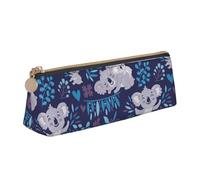 KemEng Lindos Osos Koala Animales Precios, Estuche para lápices con Forma de triángulo, Estuche portátil de Cuero con Cremallera, Estuche para cosméticos