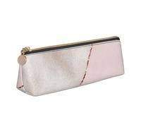 KemEng Mármol de Oro Rosa Mixto Empalmado, Estuche para lápices con Forma de triángulo, Estuche portátil de Cuero con Cremallera, Estuche para cosméticos