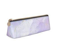 KemEng Mármol líquido Morado Pastel, Estuche para lápices con Forma de triángulo, Estuche portátil de Cuero con Cremallera, Estuche para cosméticos