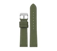 KemEng Nylon Canvas Watch Strap 18-24mm Banda de reloj de la OTAN para hombres y mujeres, Hebilla de alfiler de plata verde, 20mm