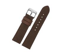 KemEng Nylon Canvas Watch Strap 18-24mm Banda de reloj de la OTAN para hombres y mujeres, Hebilla de alfiler de plata marrón, 18mm