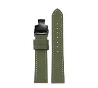 KemEng Nylon Canvas Watch Strap 18-24mm Banda de reloj de la OTAN para hombres y mujeres, Hebilla plegable negra verde, 24mm