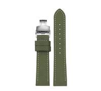 KemEng Nylon Canvas Watch Strap 18-24mm Banda de reloj de la OTAN para hombres y mujeres, Hebilla plegable de plata verde, 18mm