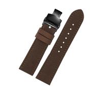KemEng Nylon Canvas Watch Strap 18-24mm Banda de reloj de la OTAN para hombres y mujeres, Hebilla plegable negra marrón, 23mm