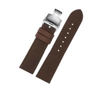 KemEng Nylon Canvas Watch Strap 18-24mm Banda de reloj de la OTAN para hombres y mujeres, Hebilla plegable de plata marrón, 24mm
