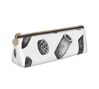 KemEng Pastas Dibujadas a Mano, Estuche para lápices con Forma de triángulo, Estuche portátil de Cuero con Cremallera, Estuche para cosméticos