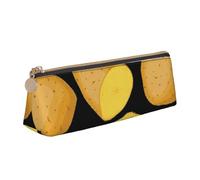 KemEng Patata Vegetal, Estuche para lápices con Forma de triángulo, Estuche portátil de Cuero con Cremallera, Estuche para cosméticos