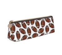 KemEng Pelotas de Rugby de fútbol Americano, Estuche para lápices con Forma de triángulo, Estuche portátil de Cuero con Cremallera, Estuche para cosméticos