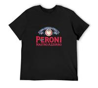 Kemeng Peroni - Camiseta de cerveza italiana con cinta azul, Negro , 3XL