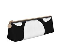 KemEng Perro Huella Pata Amor, Estuche para lápices con Forma de triángulo, Estuche portátil de Cuero con Cremallera, Estuche para cosméticos