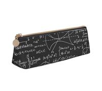 KemEng Profesor de matemáticas, Estuche para lápices con Forma de triángulo, Estuche portátil de Cuero con Cremallera, Estuche para cosméticos