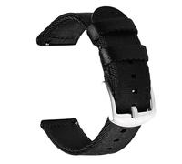 KemEng Pulsera de liberación rápida con correa de reloj de nylon 18-24mm, Plateado negro, 18mm