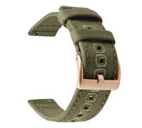 KemEng Pulsera de liberación rápida de 18-22mm de lienzo para la correa, Gold Green Rose del ejército, 20mm