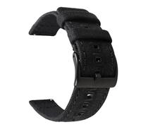 KemEng Pulsera de liberación rápida de 18-22mm de lienzo para la correa, Negro Negro, 20mm
