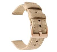 KemEng Pulsera de liberación rápida de 18-22mm de lienzo para la correa, Oro rosa caqui, 20mm