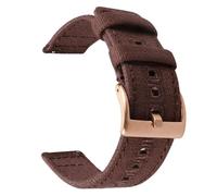 KemEng Pulsera de liberación rápida de 18-22mm de lienzo para la correa, Oro rosa marrón, 22mm