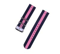 KemEng Pulsera de tela elástica de la banda de reloj de nylon de 18-24mm, Azul rosado, 22mm