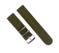 KemEng Pulsera de tela elástica de la banda de reloj de nylon de 18-24mm, Verde, 20mm