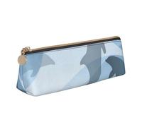 KemEng Silueta de pez delfín, Estuche para lápices con Forma de triángulo, Estuche portátil de Cuero con Cremallera, Estuche para cosméticos