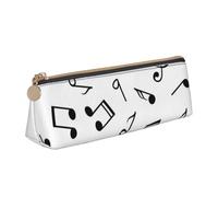 KemEng Tema Musical Impreso., Estuche para lápices con Forma de triángulo, Estuche portátil de Cuero con Cremallera, Estuche para cosméticos