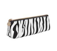 KemEng Textura del Tigre de Bengala, Estuche para lápices con Forma de triángulo, Estuche portátil de Cuero con Cremallera, Estuche para cosméticos