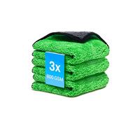 Kemes Paños de microfibra para coche, 3 unidades, 800 g/m², para el cuidado del coche y el hogar, paño seco de microfibra extremadamente absorbente, sin pelusas y suave pulido, 30 x 30 cm (3 unidades)