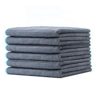 Kemes Paños de microfibra para coche, 6 unidades, 380 g/m², 40 x 40 cm, paño de limpieza para el hogar, las ventanas y el cuidado del coche, paños de microfibra multifuncionales, color gris oscuro