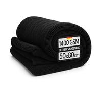 Kemes Paños de microfibra para coche XXL, 80 x 50 cm, 1400 g/m², color negro, 5 capas, ultra absorbente para el cuidado del coche