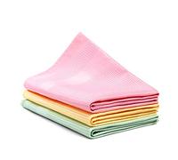 Kemes Paños de microfibra para ventanas, sin rayas, sin rayas, sin rayas, color rosa, amarillo y verde