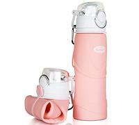 Kemier Botellas de Agua de Silicona Plegables-750ML,Calidad Médica Libre de BPA,Aprobado por FDA.Puede Enrollarse Hasta 26 oz,Botellas de Agua Plegables a Prueba de Fugas Para el Aire Libre y Deportes