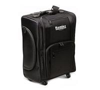 Kemier Organizador de Cosméticos Portable, Estuche de Maquillaje con Ruedas de Nylon Suave con Bolsos, Negro