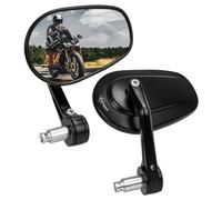 KEMIMOTO 2 piezas Espejo Manillar Homologados, Retrovisores Moto Universal 7/8 "22 mm, Espejo Plegable Giratorio de 360 ° Compatible con Scooter ATV