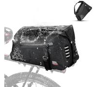 KEMIMOTO Alforja 100% impermeable para bicicleta, portaequipajes ampliable de 22 L, varios compartimentos, con asa y correa para el hombro, bolsillos traseros para bicicleta