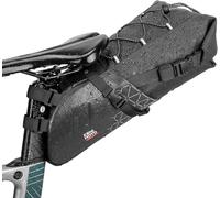 KEMIMOTO Alforja para sillín de bicicleta de 11 L, 100% impermeable, bolsa para sillín de bicicleta, bolsa de sillín para bicicleta eléctrica y MTB, con correa de control para soporte, color negro