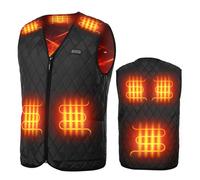 KEMIMOTO Chaleco Calefactable Hombre, Control Dual con 8 Zonas de Calor, Chalecos Térmico Inteligente Diseño Cuello en V, 3 Niveles de Calor Ideal para Invierno (Sin Batería)