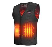 KEMIMOTO Chalecos Calefactable, Chalecos Calefactables Hombre 6 Zonas de Calentamiento con Función de Luces Apagadas, Tela de Buceopara y Forro Terciopelo Cristal, para Esquí Pesca Moto (Sin Batería)