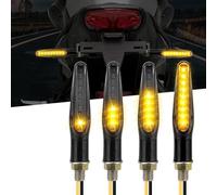 KEMIMOTO E24 Intermitentes Homologados, 4 PCS Universal Faros Led Secuencial 12V 9 LEDS Cuentas, Tuerca M10 Lámpara Indicador Señal Giro Impermeable IP67 para Motocicleta Cruiser Scooter