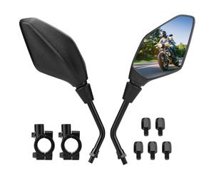 KEMIMOTO E24 Retrovisores Moto Homologados, Espejo Retrovisores Giratorio de 360 ° motocicleta, Espejo Moto Lateral de 7/8 "22 mm compatible con ciclomotor scooter ATV MT0