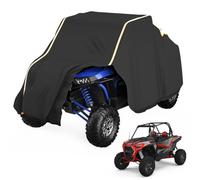 KEMIMOTO - Funda Resistente para UTV Compatible con Polaris, RZR, Can-Am Maverick, Kawasaki, TERYX4, CFMOTO, Yamaha, 2-3 plazas, Lado a Lado, con Tira Reflectante, Cubierta de protección para Todo