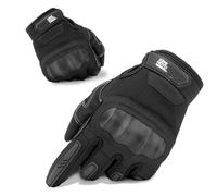 KEMIMOTO Guantes tácticos, Guantes de Moto, Guantes Militares con Protector de Nudillos de Fibra de Carbono y Pantalla táctil, Transpirables, Dedos completos
